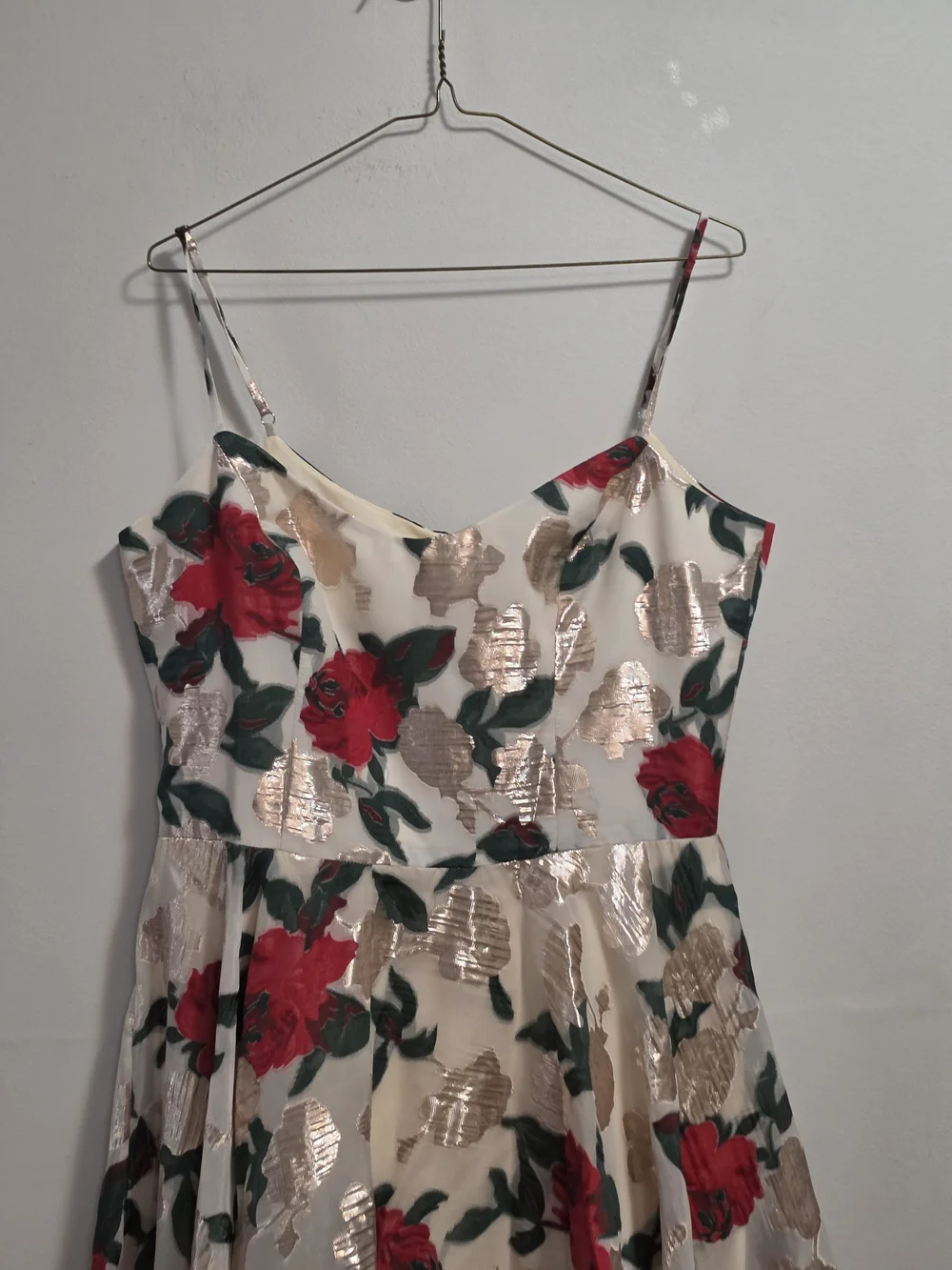 Dress the Population White Midi Skirt with Red Rose Print - Picture 3 of 8